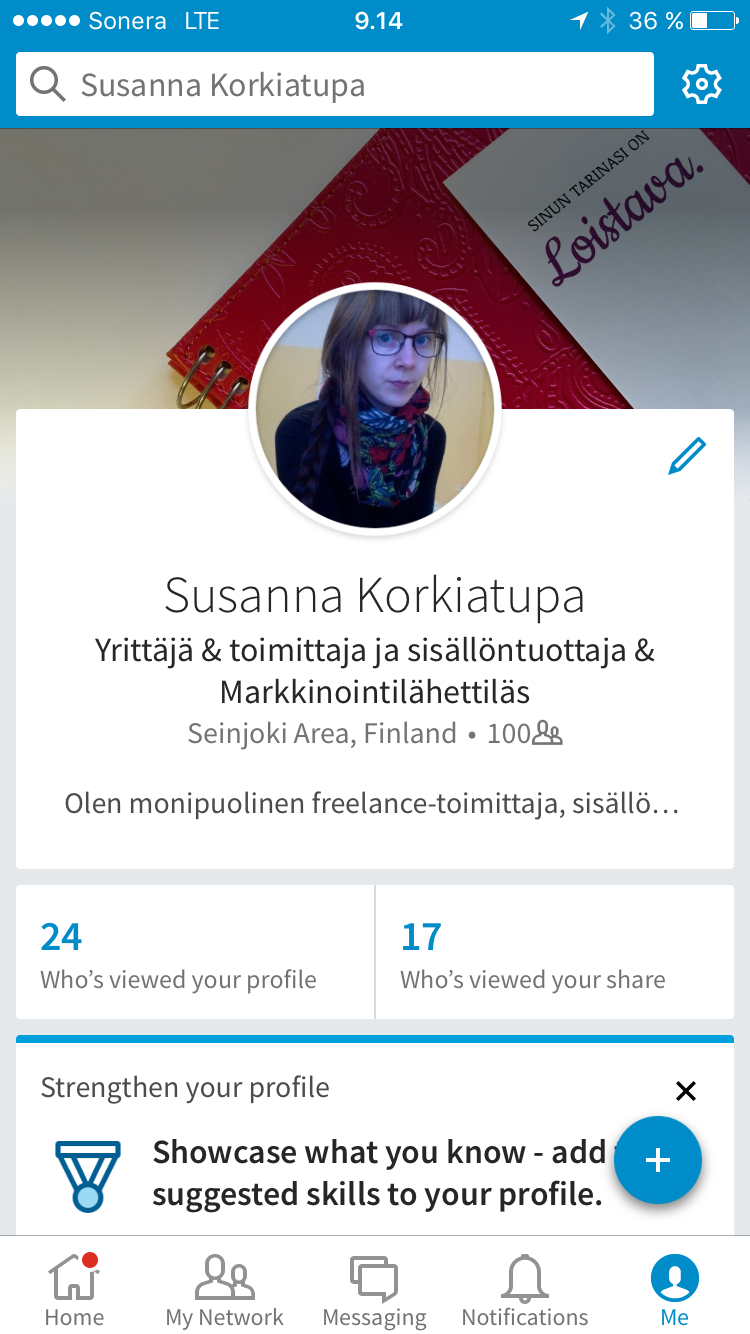 LinkedInissä voi puhua myös suomea
